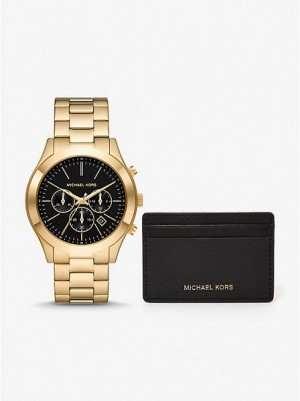 Relojes Michael Kors Oversized Slim Runway Mujer Negras Doradas | 205381-ZYK