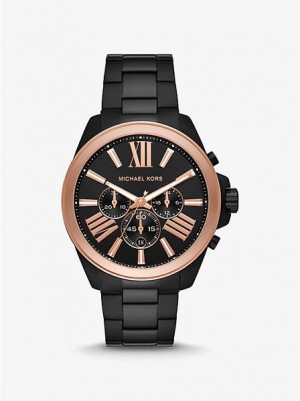 Relojes Michael Kors Oversized Wren Hombre Negras Rosas | 845317-HAY