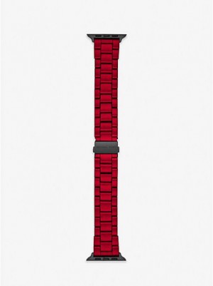 Relojes Michael Kors Red-coated Stainless Steel Correa For Apple Mujer Rojas | 905712-WPL