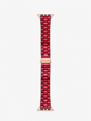 Relojes Michael Kors Red-coated Stainless Steel Correa For Apple Mujer Rojas | 083951-PDJ