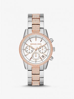 Relojes Michael Kors Ritz Pave Mujer Plateadas Rosas | 845713-COS