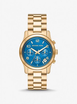 Relojes Michael Kors Runway Mujer Doradas | 590813-DTU