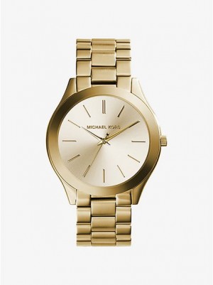 Relojes Michael Kors Slim Runway Stainless Steel Mujer Doradas | 570983-NTK