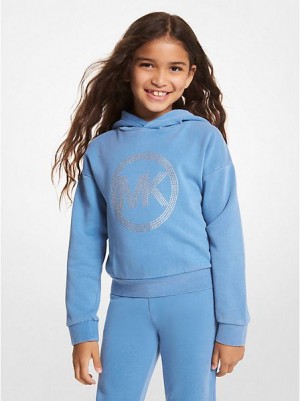 Sudaderas Michael Kors Embellished Logo Algodon Niños Azules | 732915-JMB