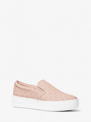 Zapatillas sin Cordones Michael Kors Trent Logo Mujer Coral Blancas | 901873-IUA