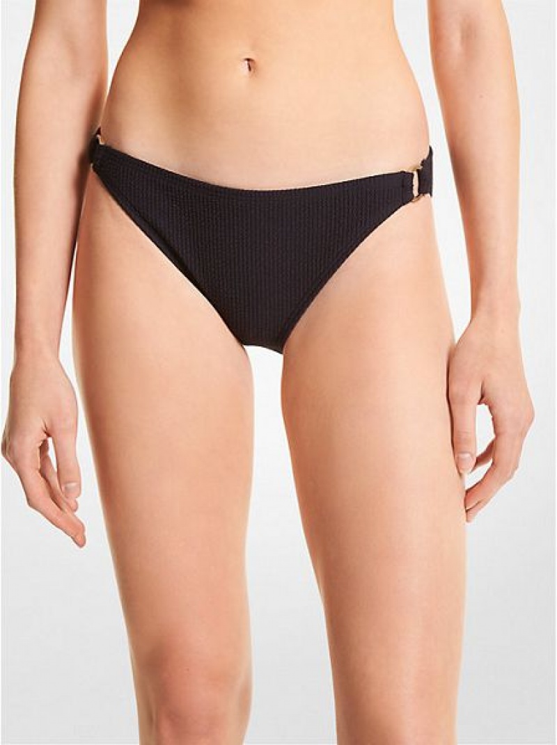 Abajo De Bikini Michael Kors Textured Stretch Mujer Negras | 546382-NXC