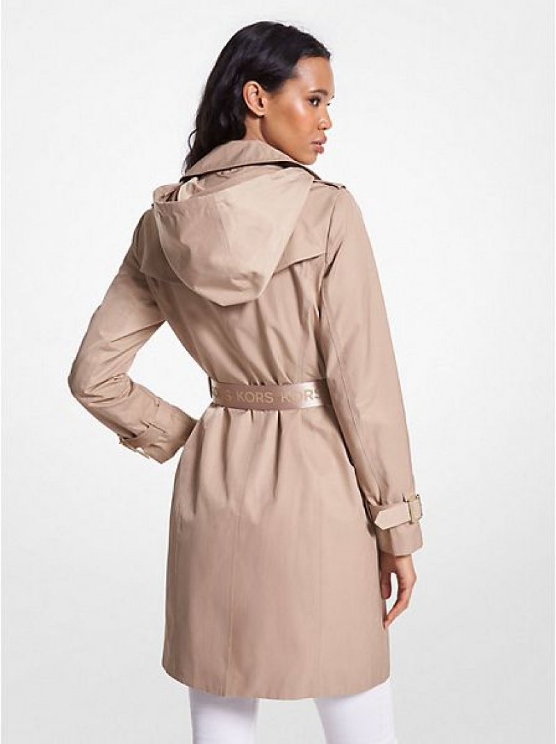 Abrigos Michael Kors Algodon Blend Trench Mujer Kaki | 528079-GTZ