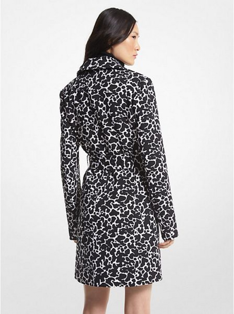 Abrigos Michael Kors Animal Print Stretch Crepe Trench Mujer Blancas | 615073-XQL