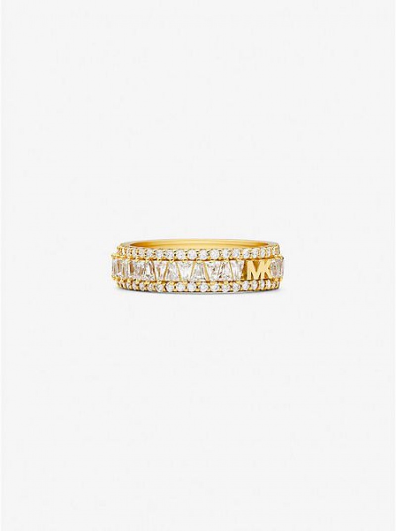 Anillos Michael Kors Precious Metal-plated Sterling Silver Pave Mujer Doradas | 817093-YXB