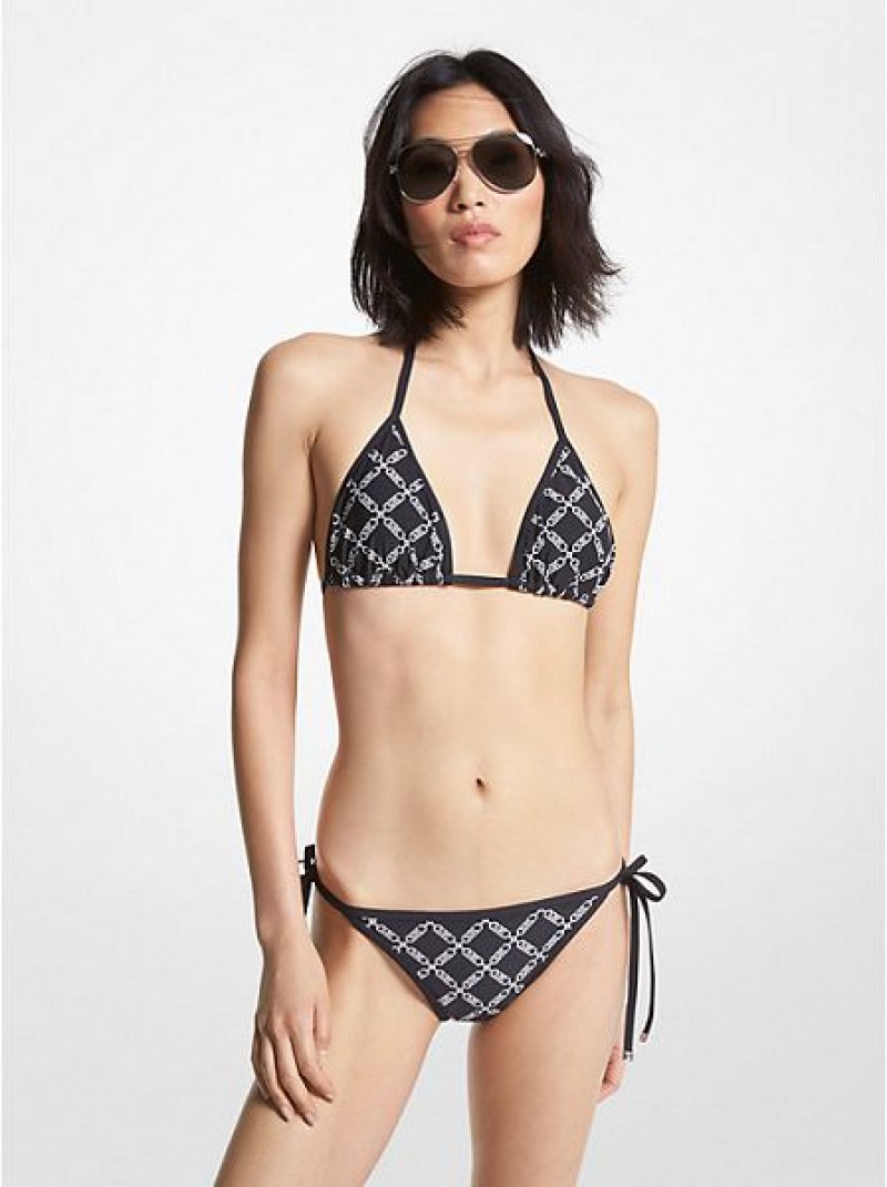 Arriba De Bikini Michael Kors Empire Logo Triangle Mujer Negras | 270139-OCJ