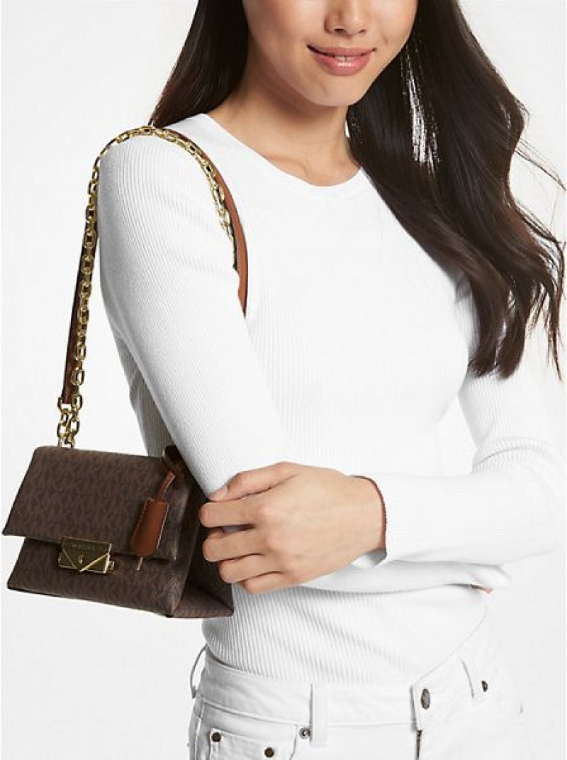 Bolsa De Hombro Michael Kors Cece Small Logo Mujer Marrones | 530172-XML