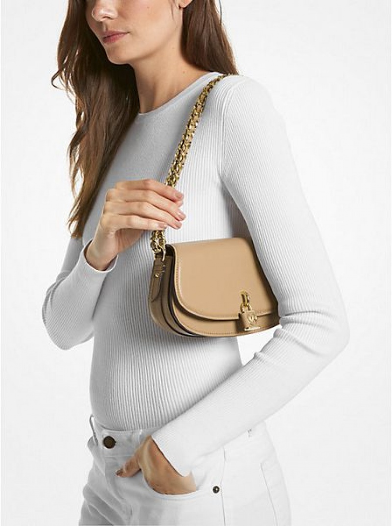 Bolsa De Hombro Michael Kors Mila Small Cuero Mujer Marrones | 241503-SCB