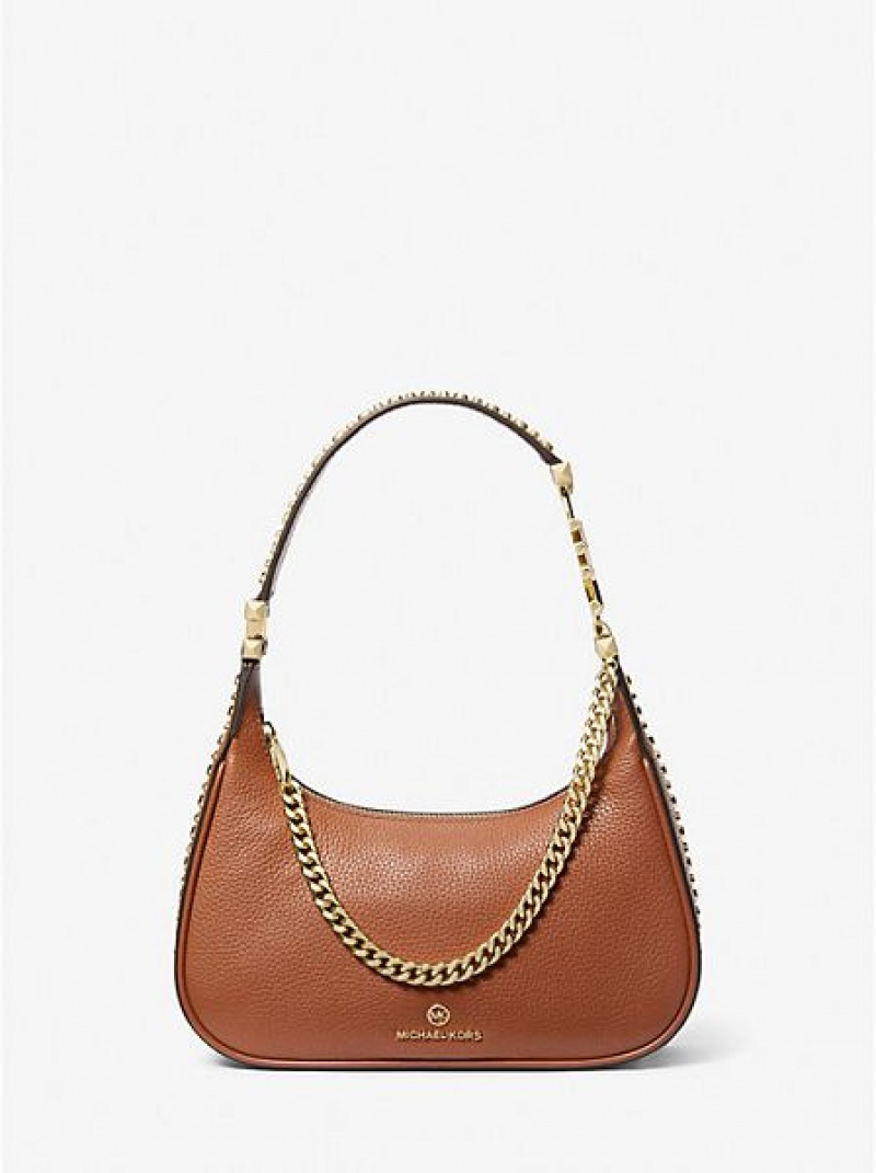 Bolsa De Hombro Michael Kors Piper Small Pebbled Cuero Mujer Marrones | 541629-BSU