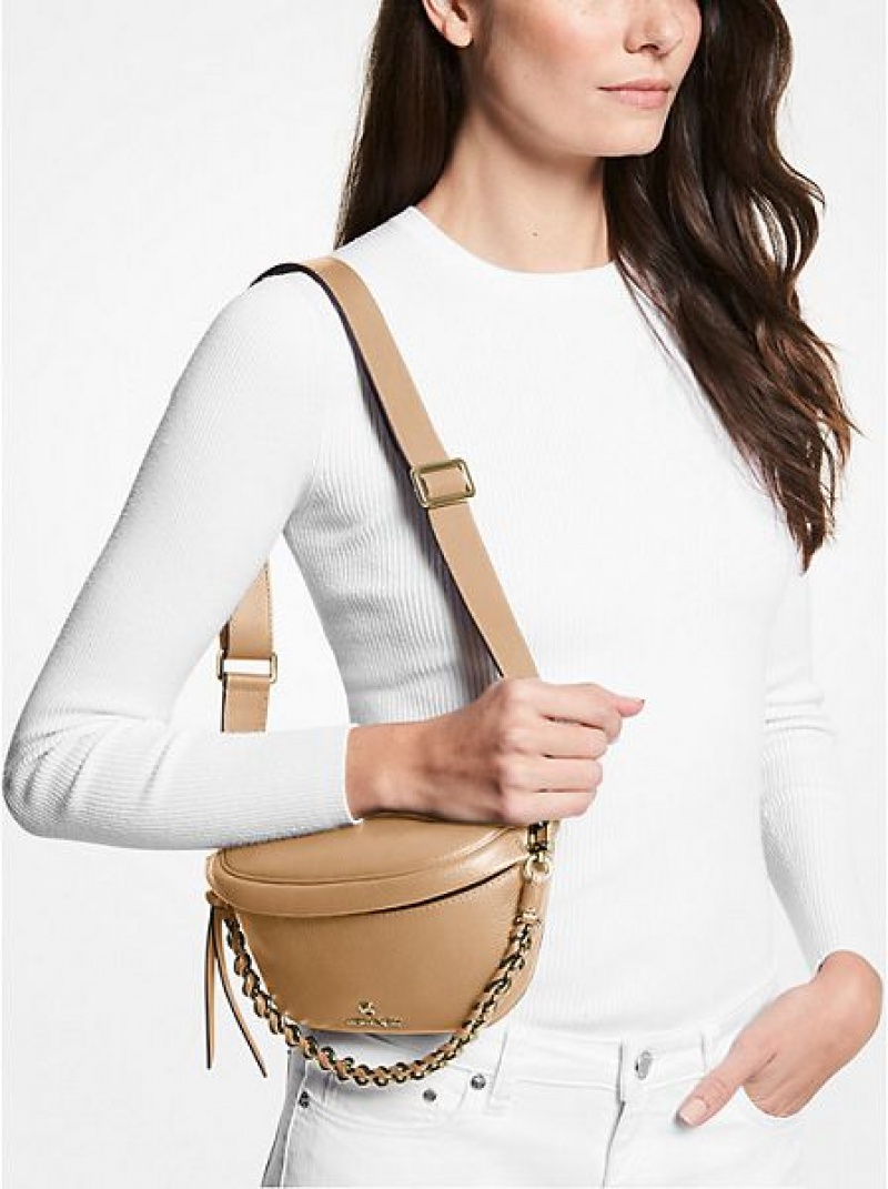 Bolsa De Hombro Michael Kors Slater Extra-small Pebbled Cuero Mujer Marrones | 419370-HRC