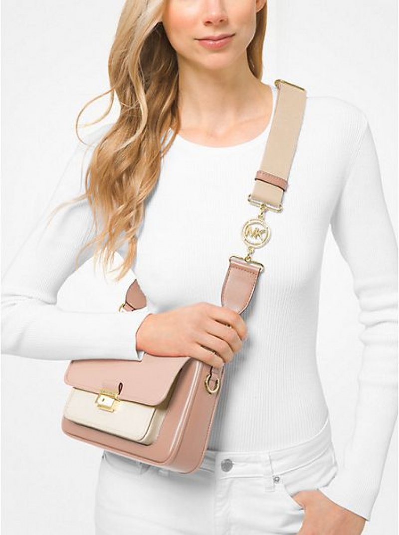 Bolsa De Mensajero Michael Kors Bradshaw Medium Color-block Cuero Mujer Rosas | 539720-OQF