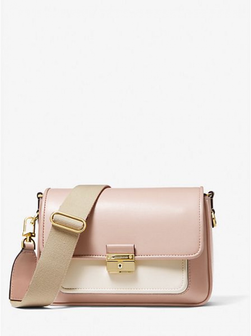 Bolsa De Mensajero Michael Kors Bradshaw Medium Color-block Cuero Mujer Rosas | 539720-OQF