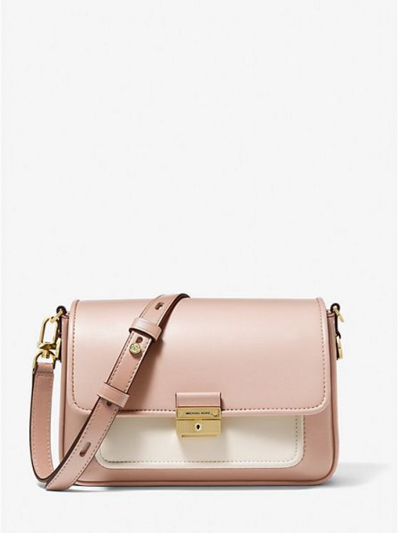 Bolsa De Mensajero Michael Kors Bradshaw Medium Color-block Cuero Mujer Rosas | 539720-OQF