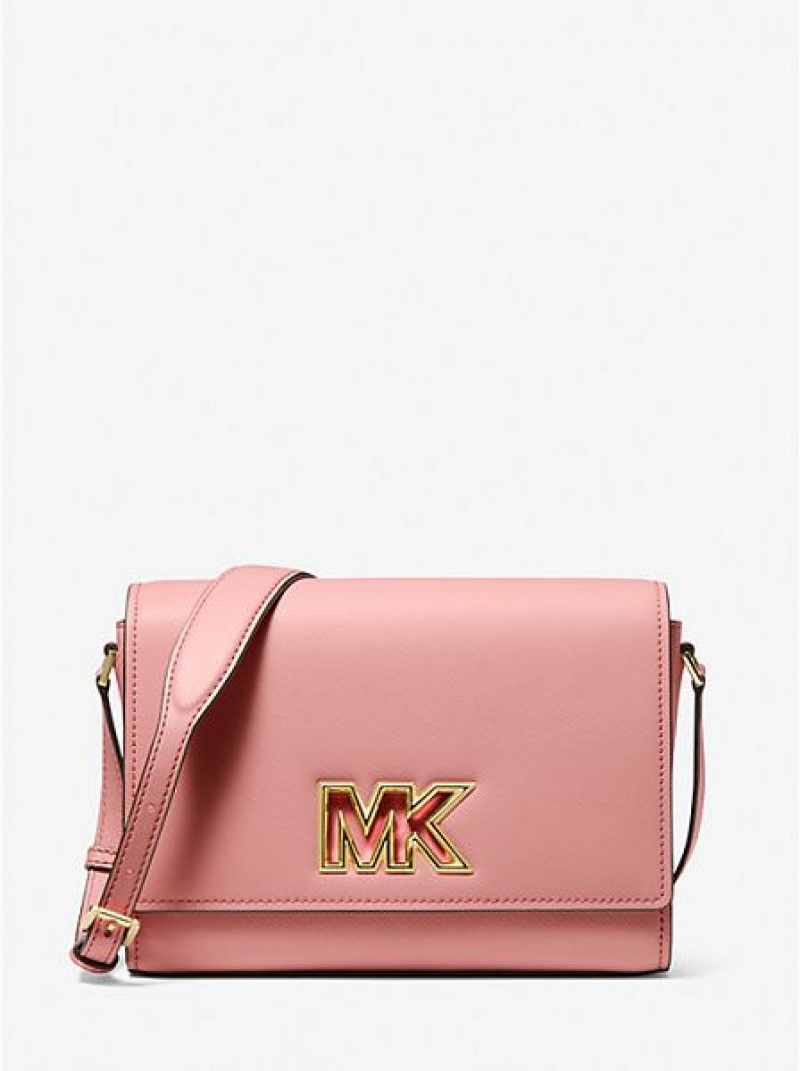 Bolsa De Mensajero Michael Kors Mimi Medium Cuero Mujer Rosas | 608729-ULJ