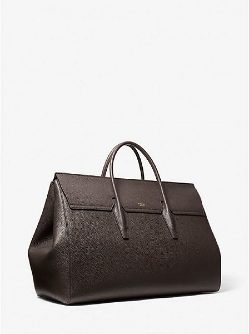 Bolsa Weekend Michael Kors Campbell Extra-large Pebbled Cuero Mujer Chocolate | 701864-IGJ