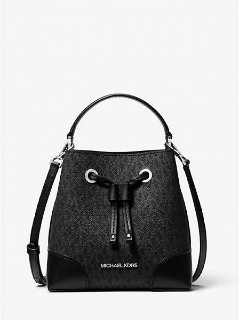 Bolso Saco Michael Kors Mercer Small Logo Mujer Negras | 179046-GPD