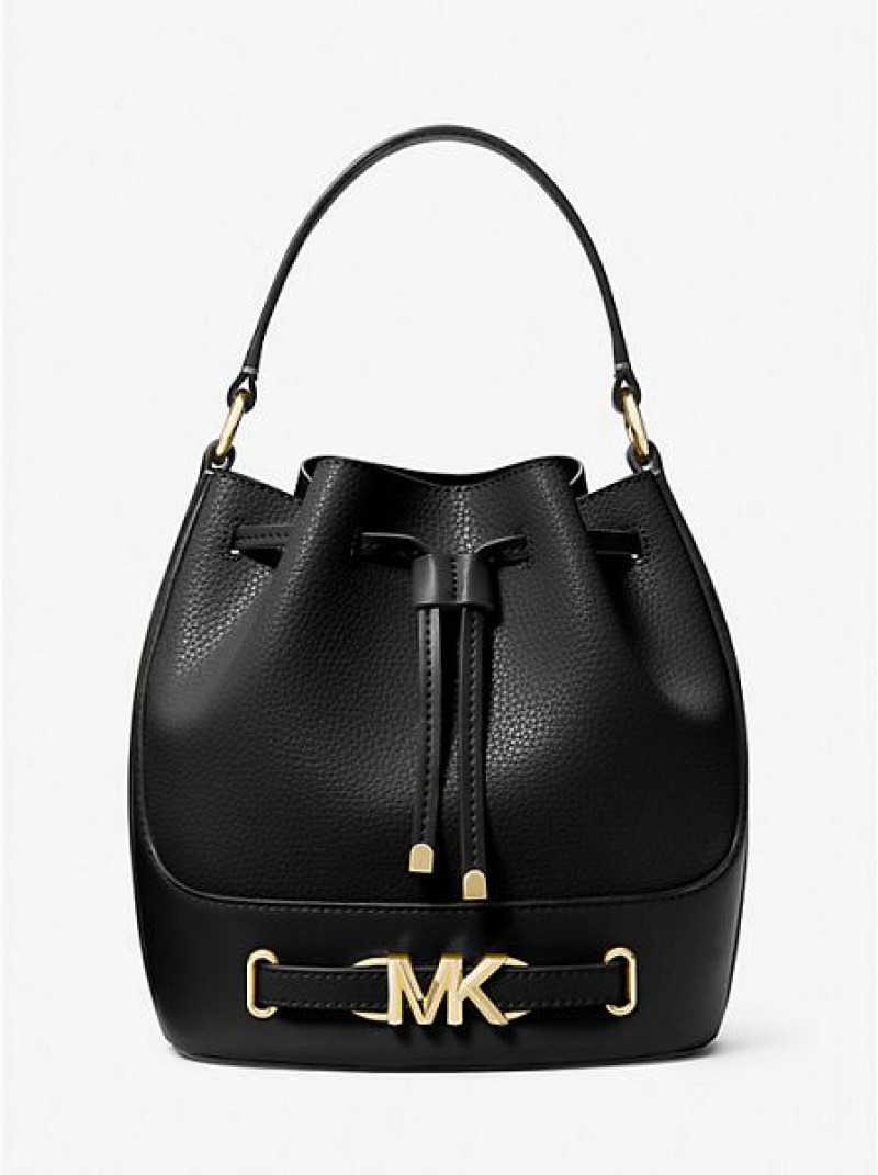 Bolso Saco Michael Kors Reed Medium Pebbled Cuero Mujer Negras | 102543-FKM