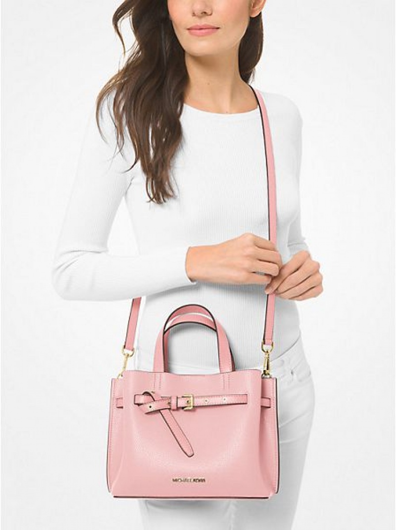 Bolso Satchel Michael Kors Emilia Small Pebbled Cuero Mujer Rosas | 128953-EVU