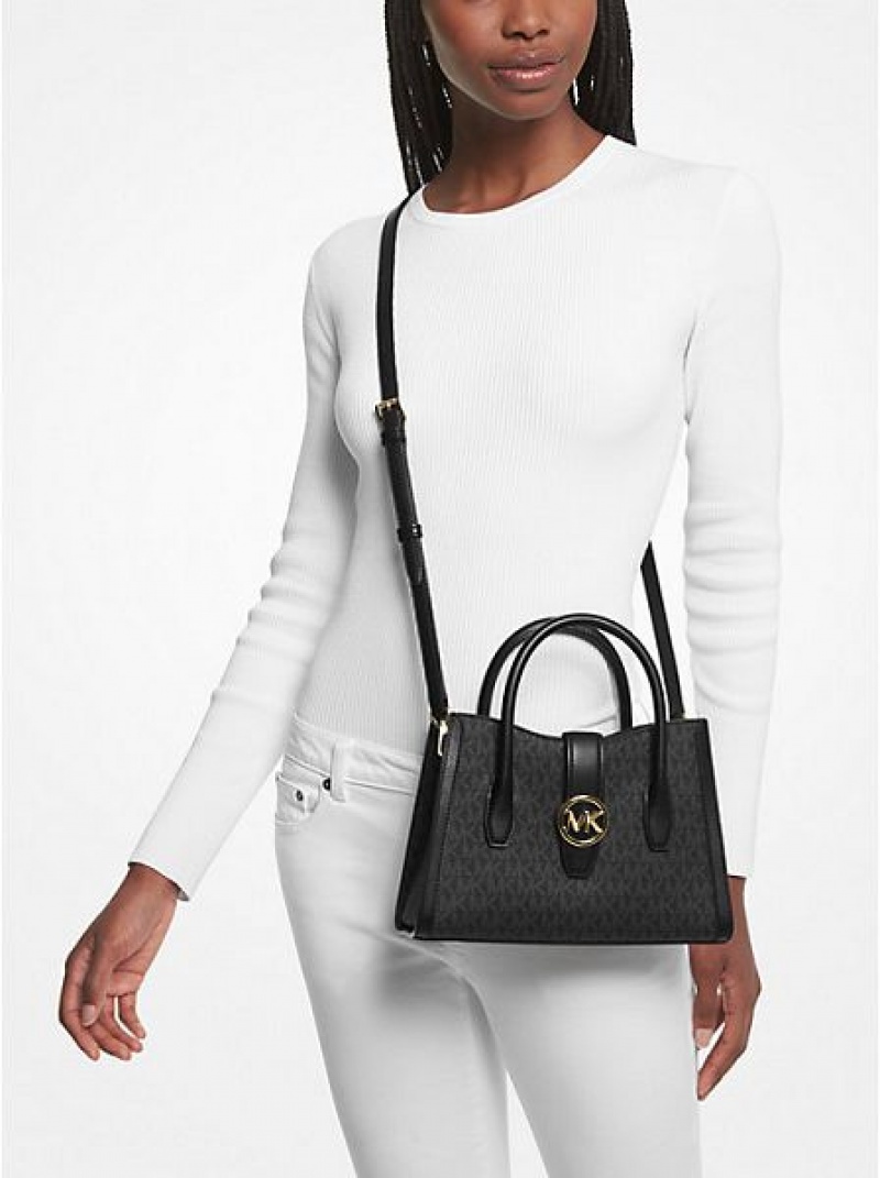 Bolso Satchel Michael Kors Gabby Small Logo Mujer Negras | 985267-GFP