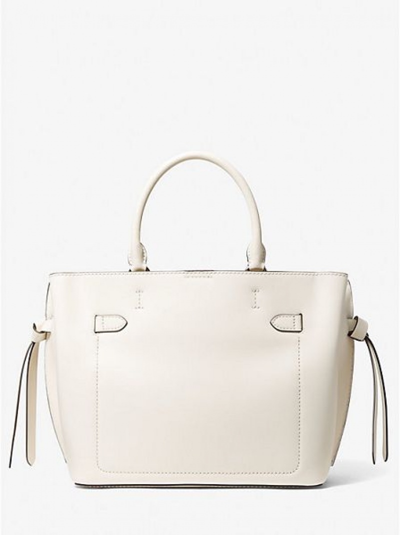 Bolso Satchel Michael Kors Hamilton Legacy Large Cuero Belted Mujer Creme | 513924-USD