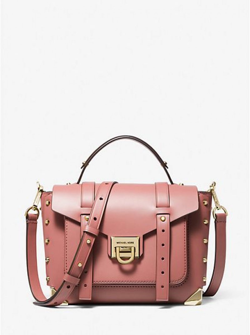 Bolso Satchel Michael Kors Manhattan Medium Cuero Mujer Rosas | 370152-MKP