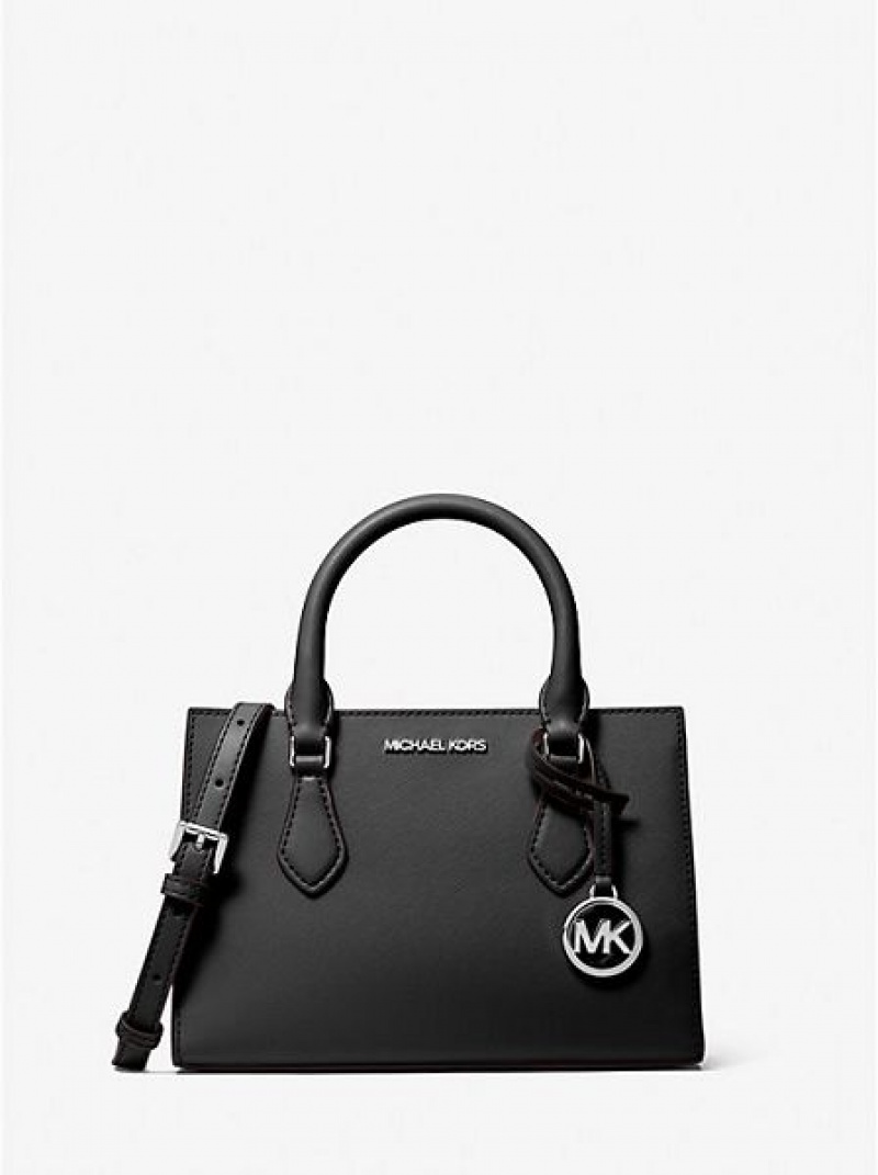 Bolso Satchel Michael Kors Sheila Small Faux Saffiano Cuero Mujer Negras | 623015-GKP