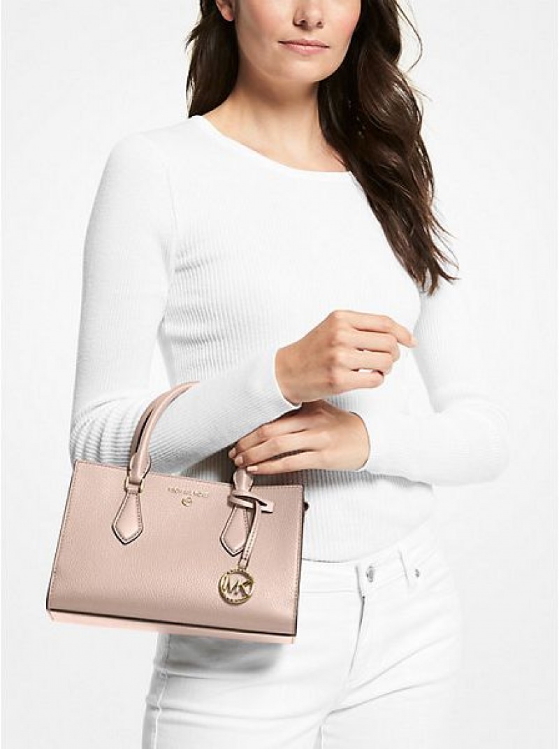 Bolso Satchel Michael Kors Valerie Small Pebbled Cuero Mujer Rosas | 264809-TNS