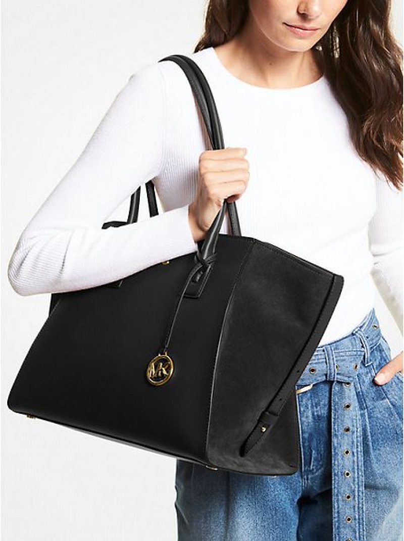 Bolso Tote Michael Kors Avril Extra-large Cuero Mujer Negras | 241865-WFV