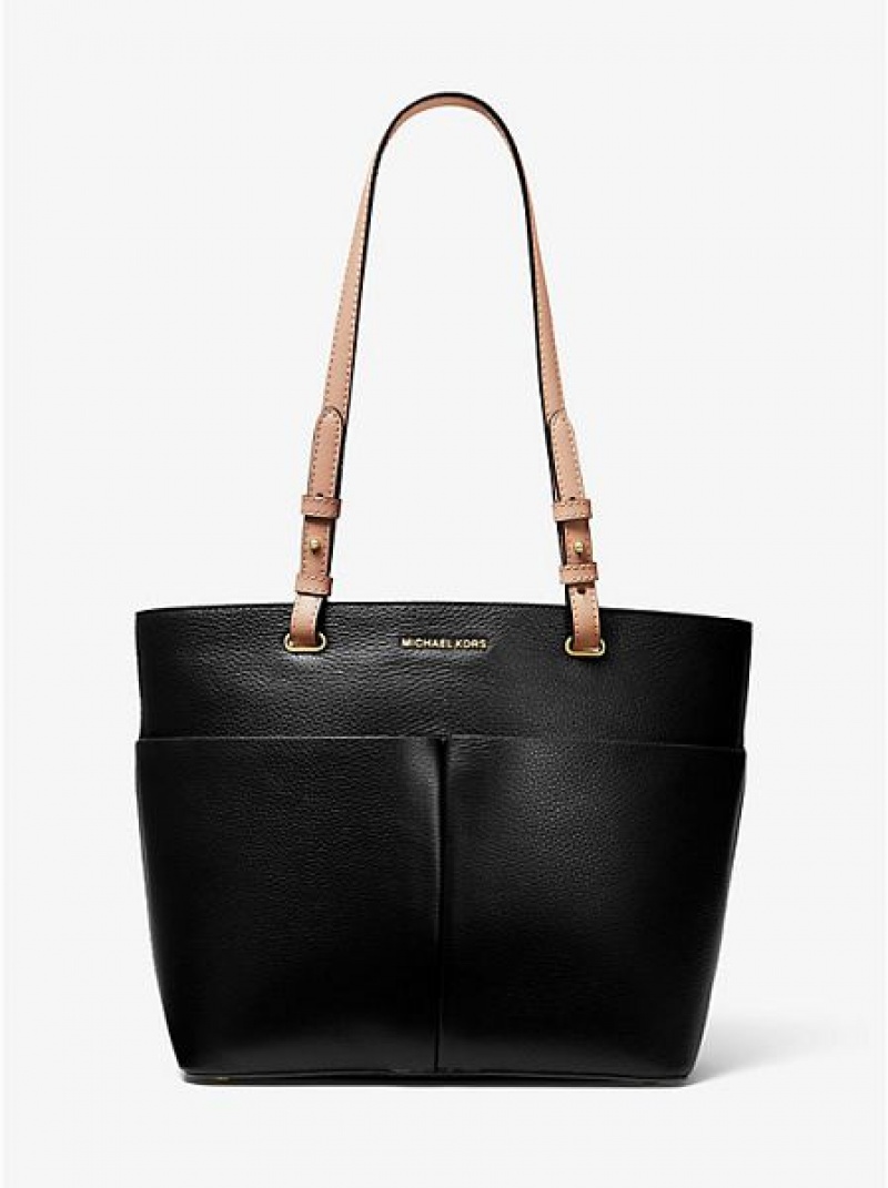 Bolso Tote Michael Kors Bedford Medium Pebbled Cuero Mujer Negras | 139068-JXV