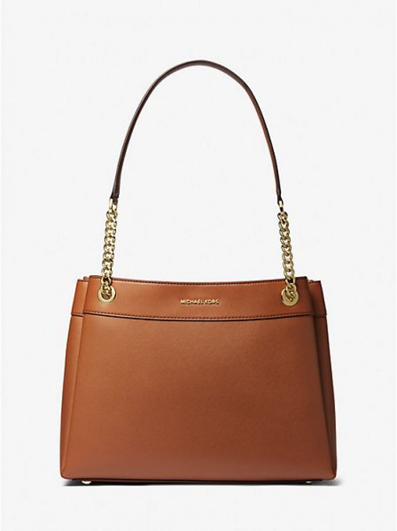 Bolso Tote Michael Kors Lori Medium Faux Cuero Mujer Marrones | 349821-PWU