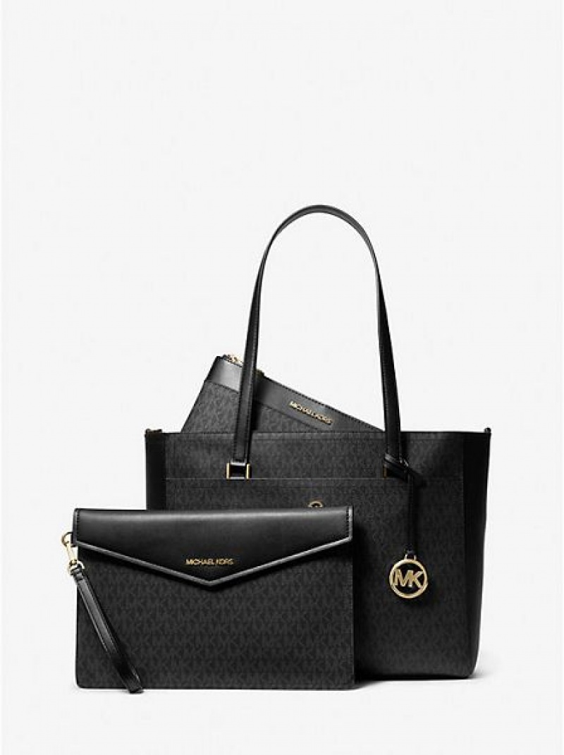 Bolso Tote Michael Kors Maisie Large Logo 3-in-1 Mujer Negras | 476102-ECY