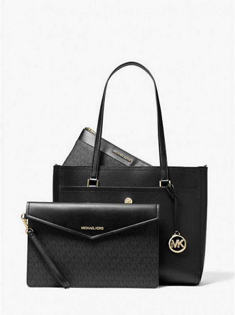 Bolso Tote Michael Kors Maisie Large Pebbled Cuero 3-in-1 Mujer Negras | 281943-SAC