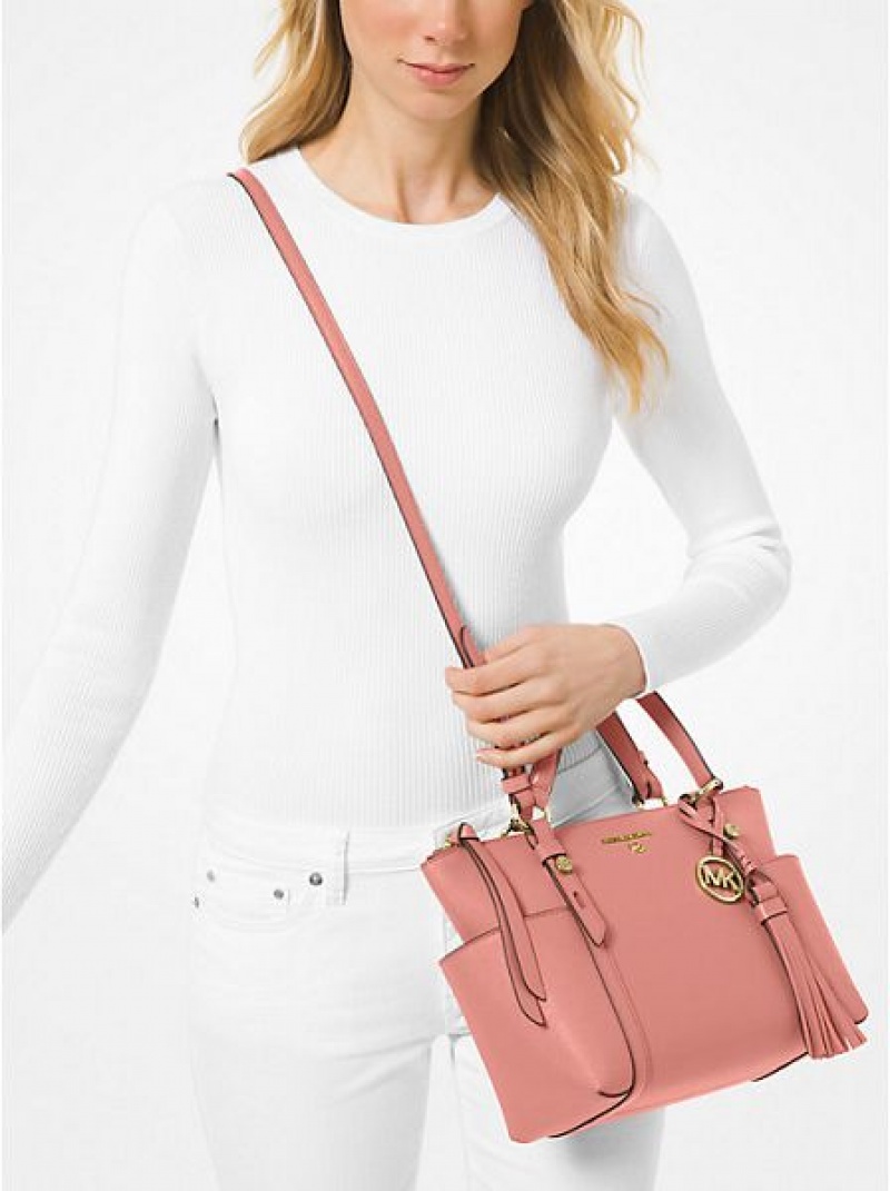 Bolso Tote Michael Kors Sullivan Small Saffiano Cuero Mujer Rosas | 053826-IAO