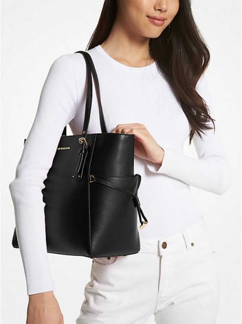 Bolso Tote Michael Kors Voyager Small Cuero Mujer Negras | 967041-JKT