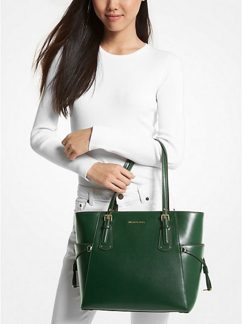 Bolso Tote Michael Kors Voyager Small Cuero Mujer Verde | 374198-TLJ