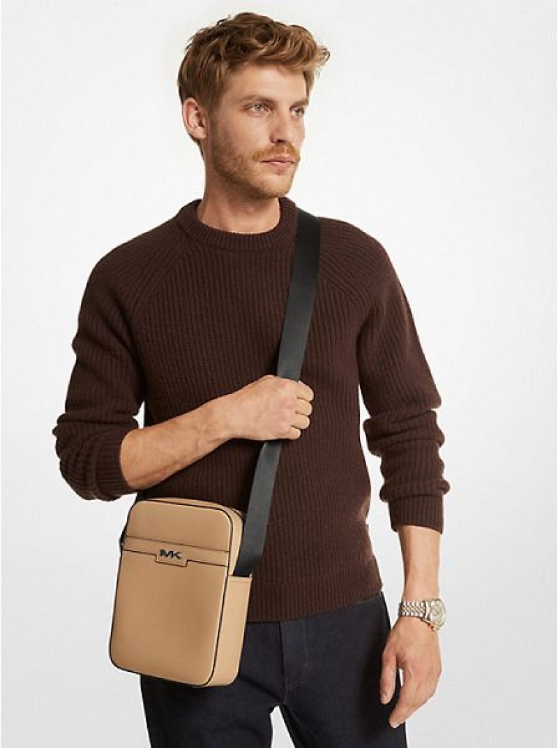 Bolsos Cruzados Michael Kors Cooper Textured Faux Cuero Hombre Marrones | 159873-SPM