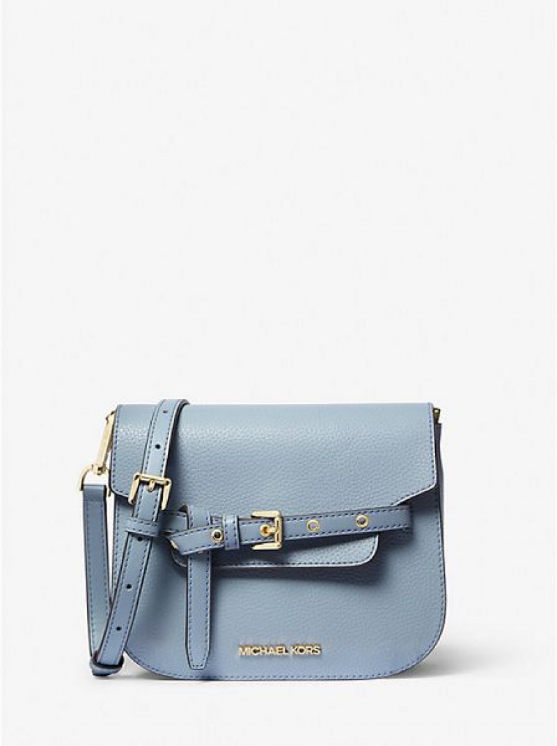 Bolsos Cruzados Michael Kors Emilia Small Cuero Mujer Azules | 180234-DFK