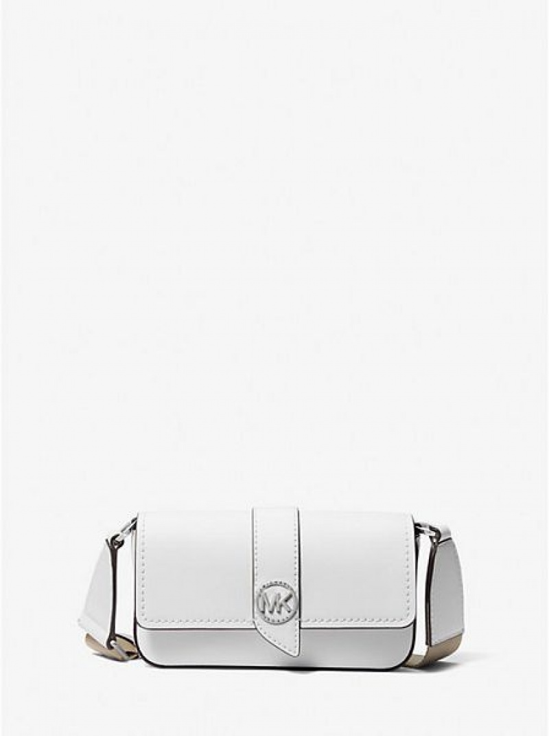 Bolsos Cruzados Michael Kors Greenwich Extra-small Saffiano Cuero Sling Mujer Blancas | 863125-ASY