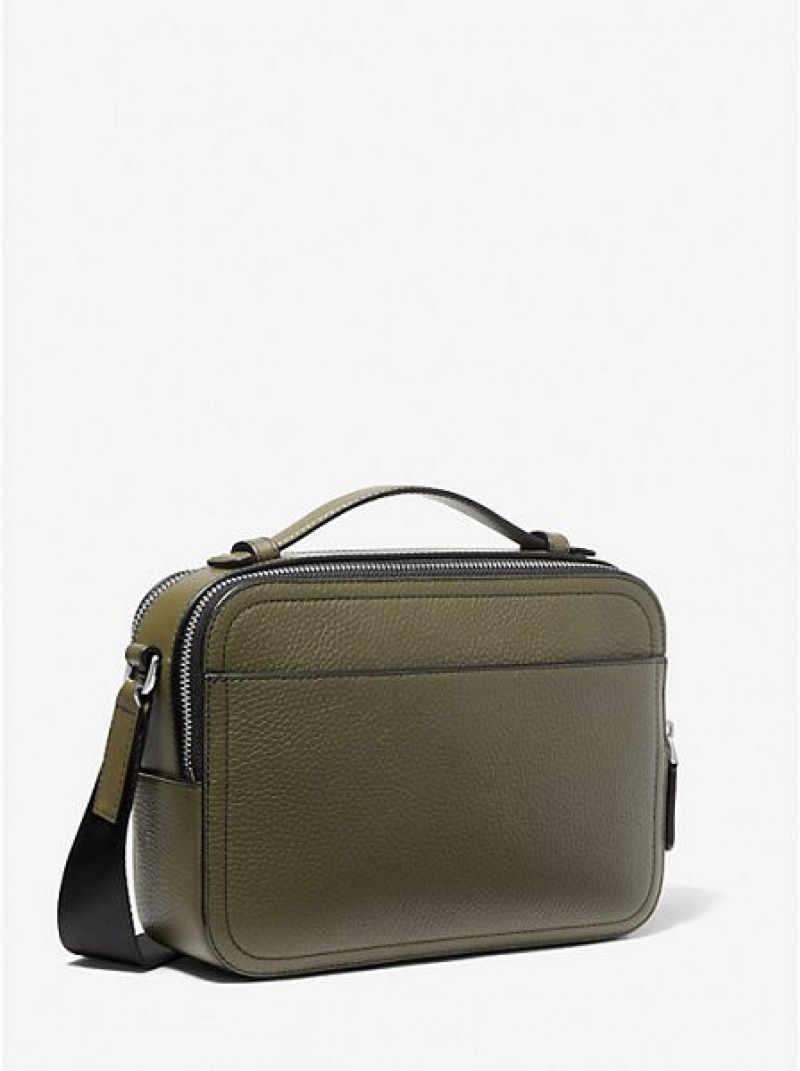 Bolsos Cruzados Michael Kors Hudson Pebbled Cuero Hombre Verde Oliva | 670421-DCV