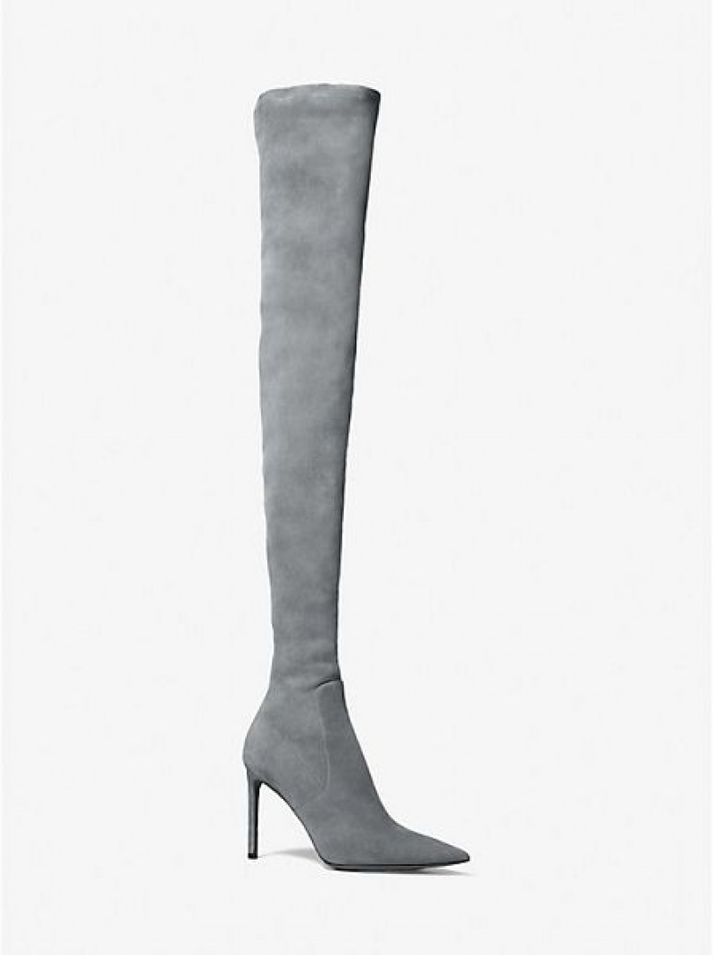 Botas De Ante Michael Kors Elle Gamuza Mujer Gris | 823491-LJC