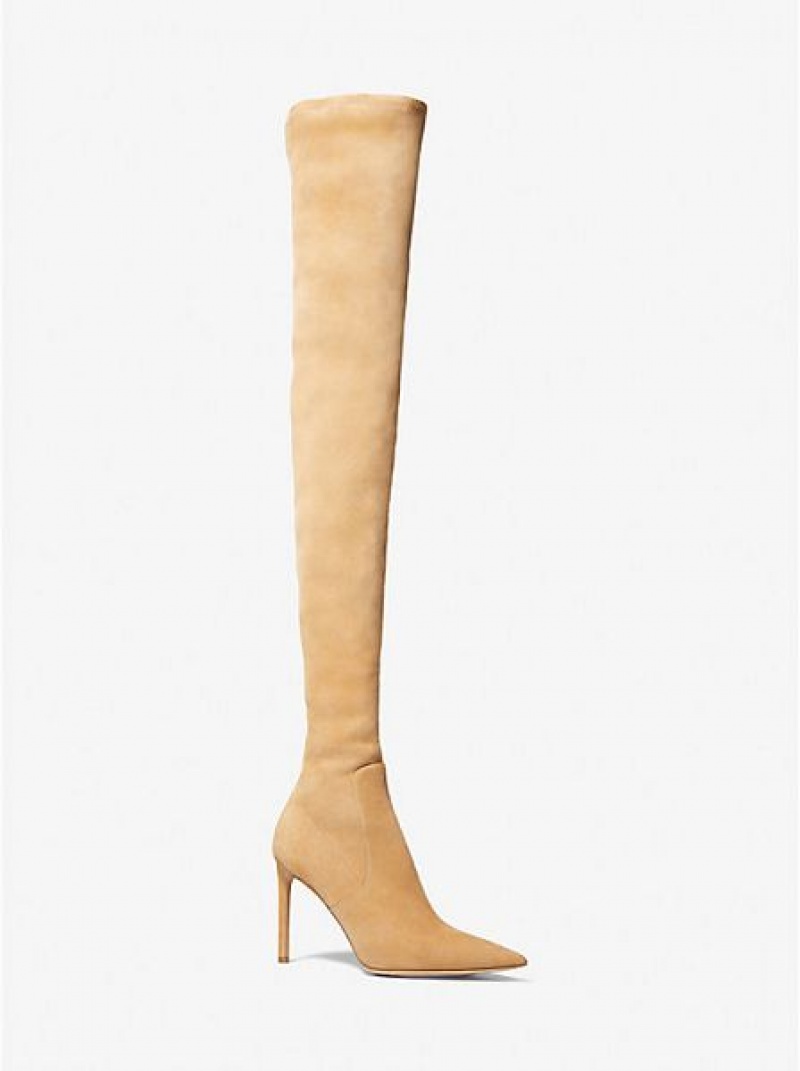 Botas De Ante Michael Kors Elle Mujer Marrones | 578231-EZP