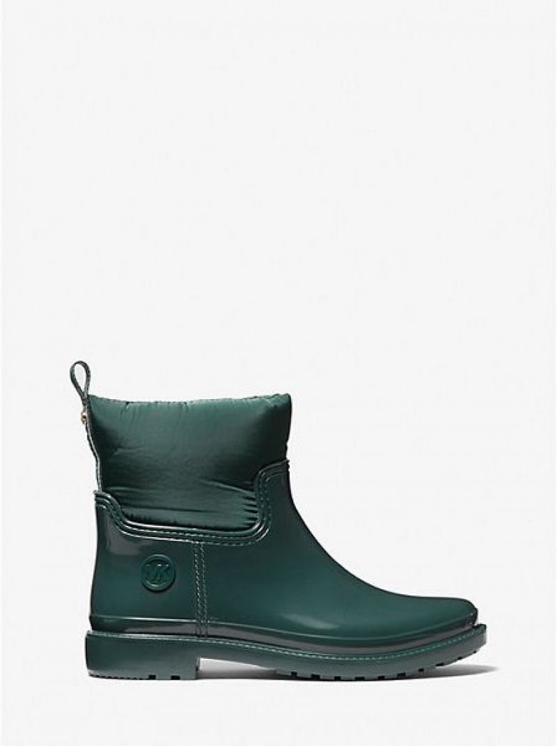 Botas de Agua Michael Kors Blakely Logo Tape Pvc And Nylon Mujer Verde | 269531-UIQ