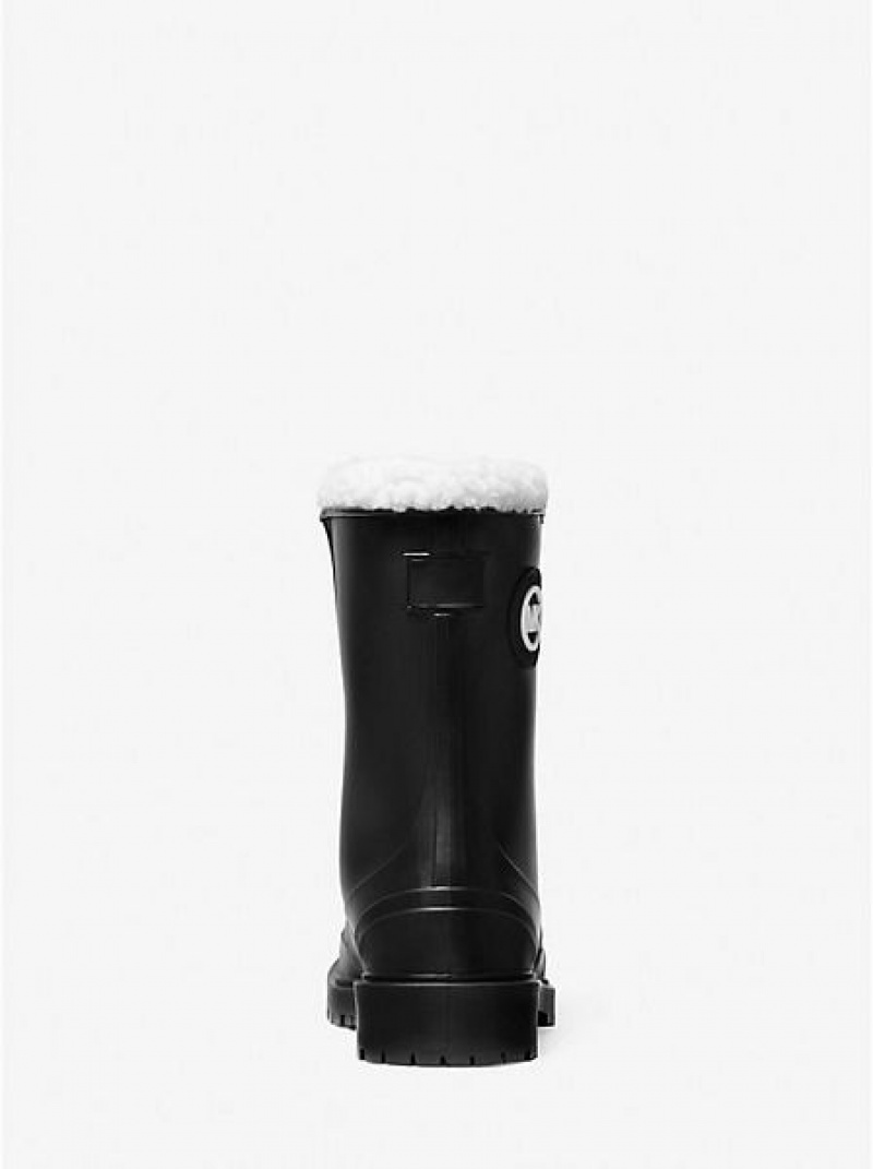 Botas de Agua Michael Kors Montaigne Faux Shearling-lined Pvc Mujer Negras | 963487-EZC