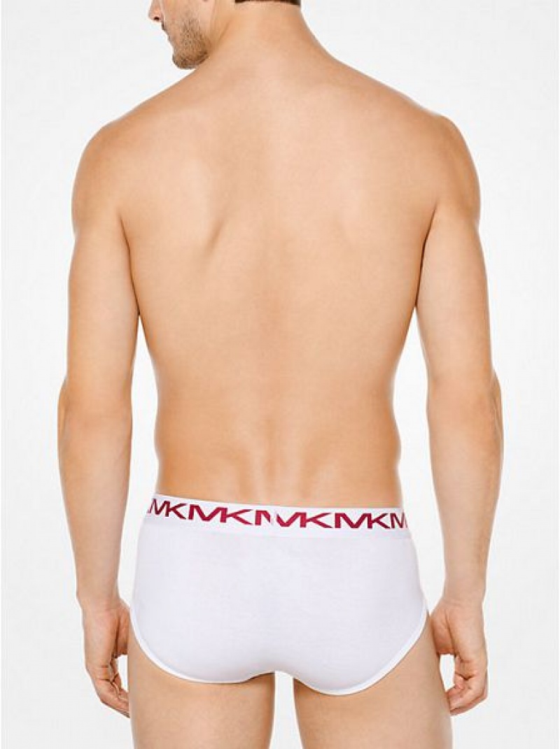 Bragas Michael Kors 3-pack Algodon Hombre Blancas | 317908-MPE