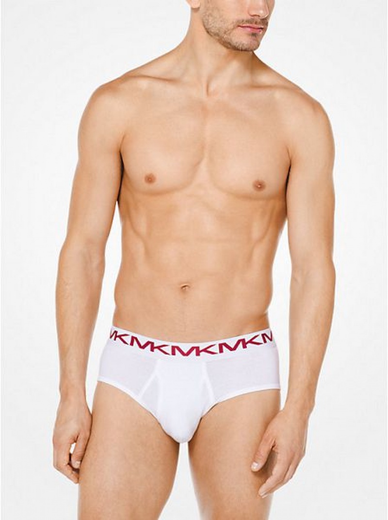 Bragas Michael Kors 3-pack Algodon Hombre Blancas | 317908-MPE