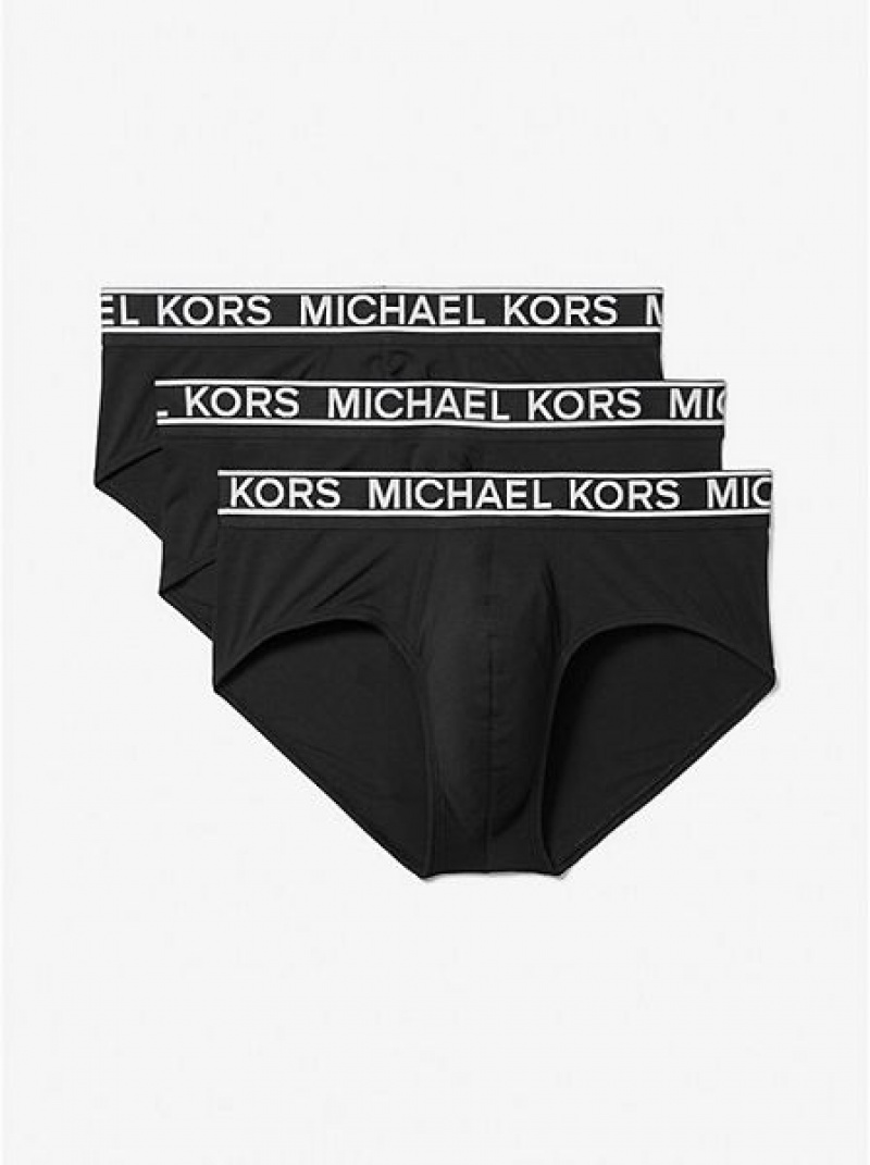 Bragas Michael Kors 3-pack Stretch Nylon Hombre Negras | 540382-JKV